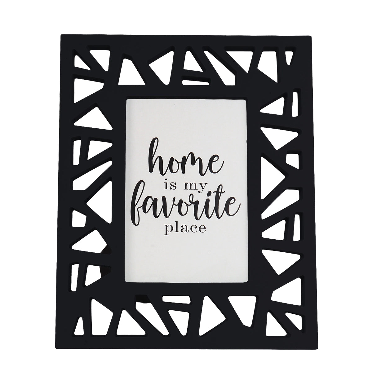 Portarretrato, Diseño Triángulos, Color Negro