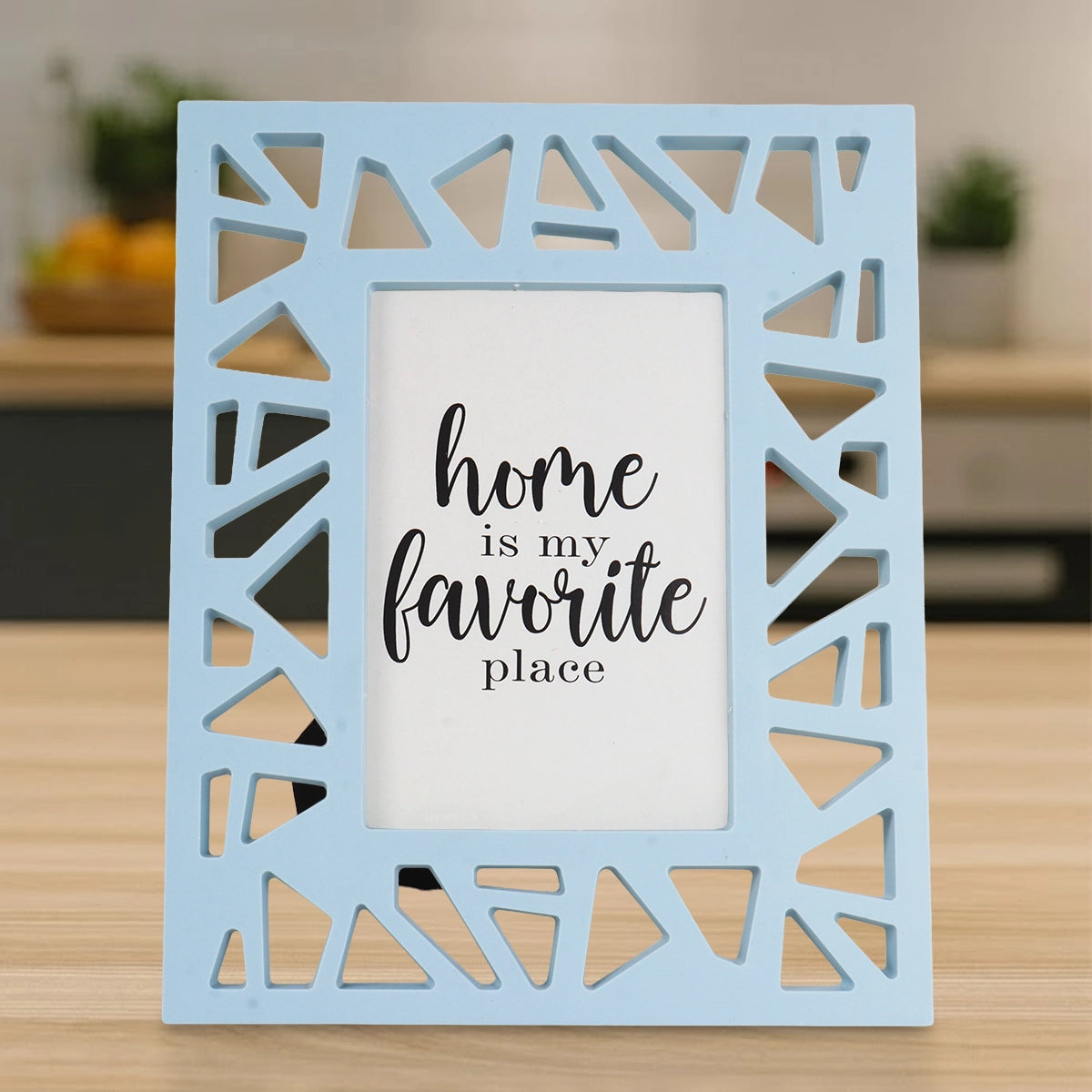 Portarretrato, Diseño Triángulos, Color Azul