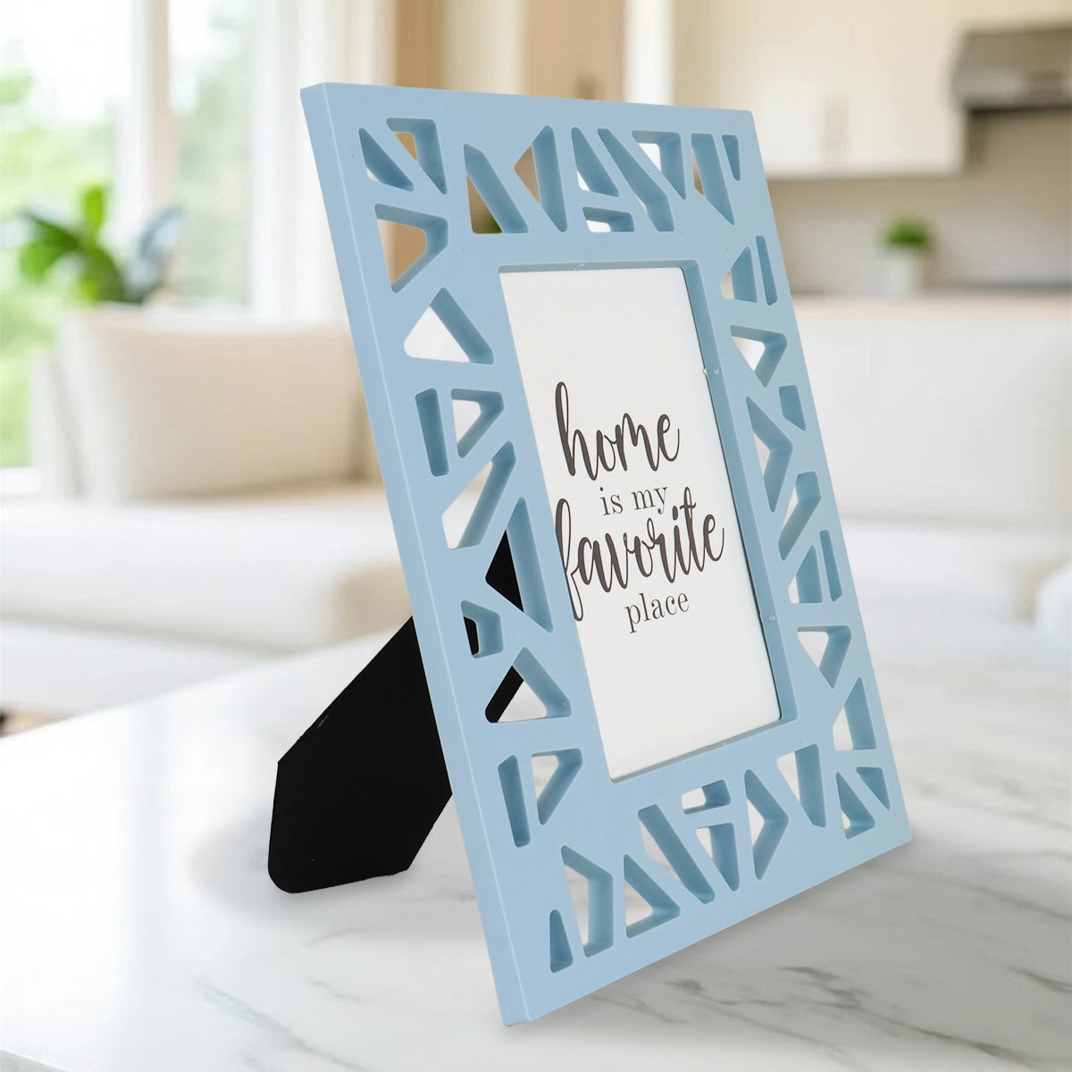 Portarretrato, Diseño Triángulos, Color Azul