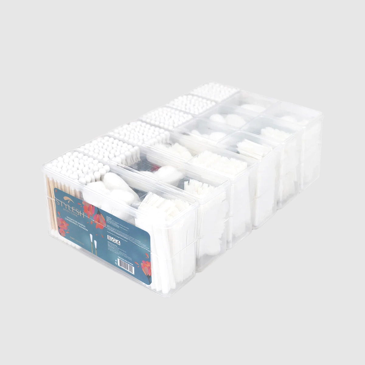 Caja con Hisopos y Algodón, Stylesh, 100 pzas