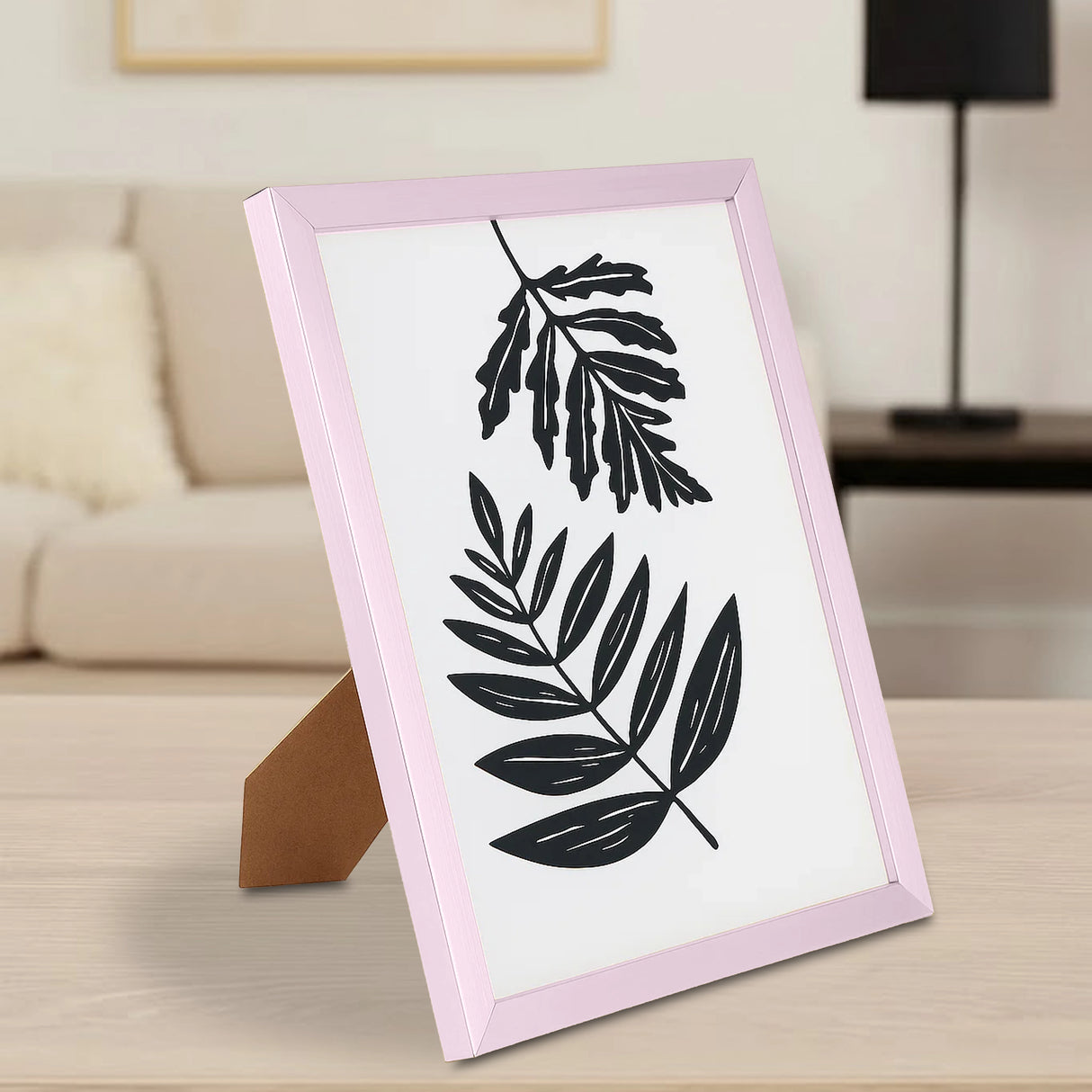 Portarretrato, Diseño Hoja, Color Rosa