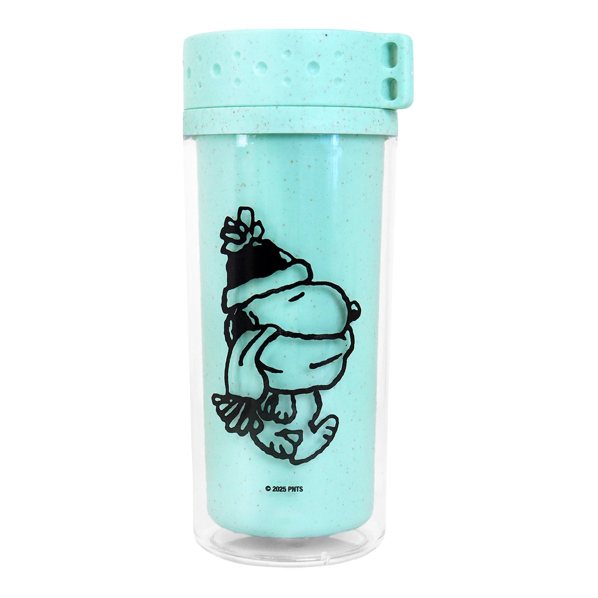 Termo de Plástico, Peanuts, Color Verde, 380 ml