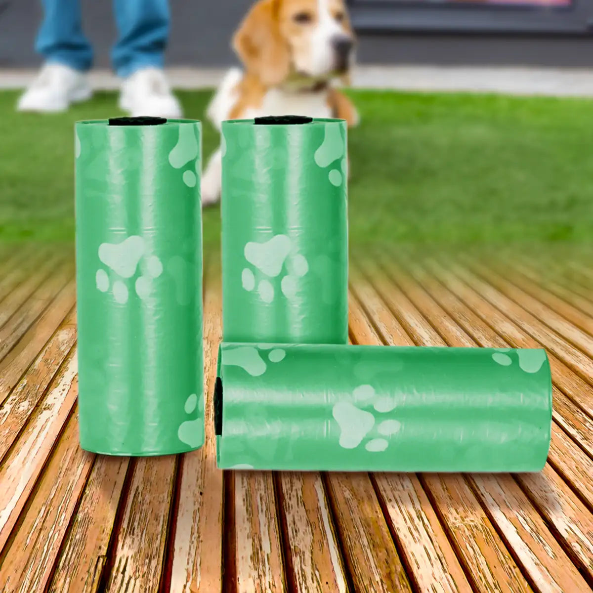Bolsas para Desechos de Perros, Color Verde, 6 Rollos