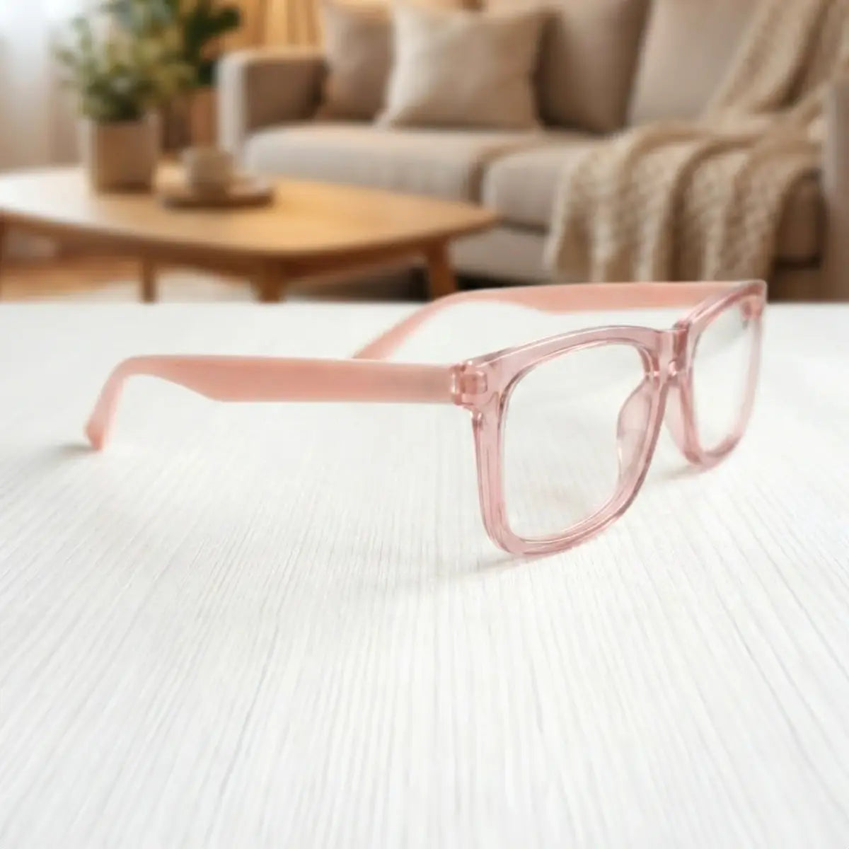 Lentes de Lectura, Rectangulares, Color Rosa Claro, +1.50