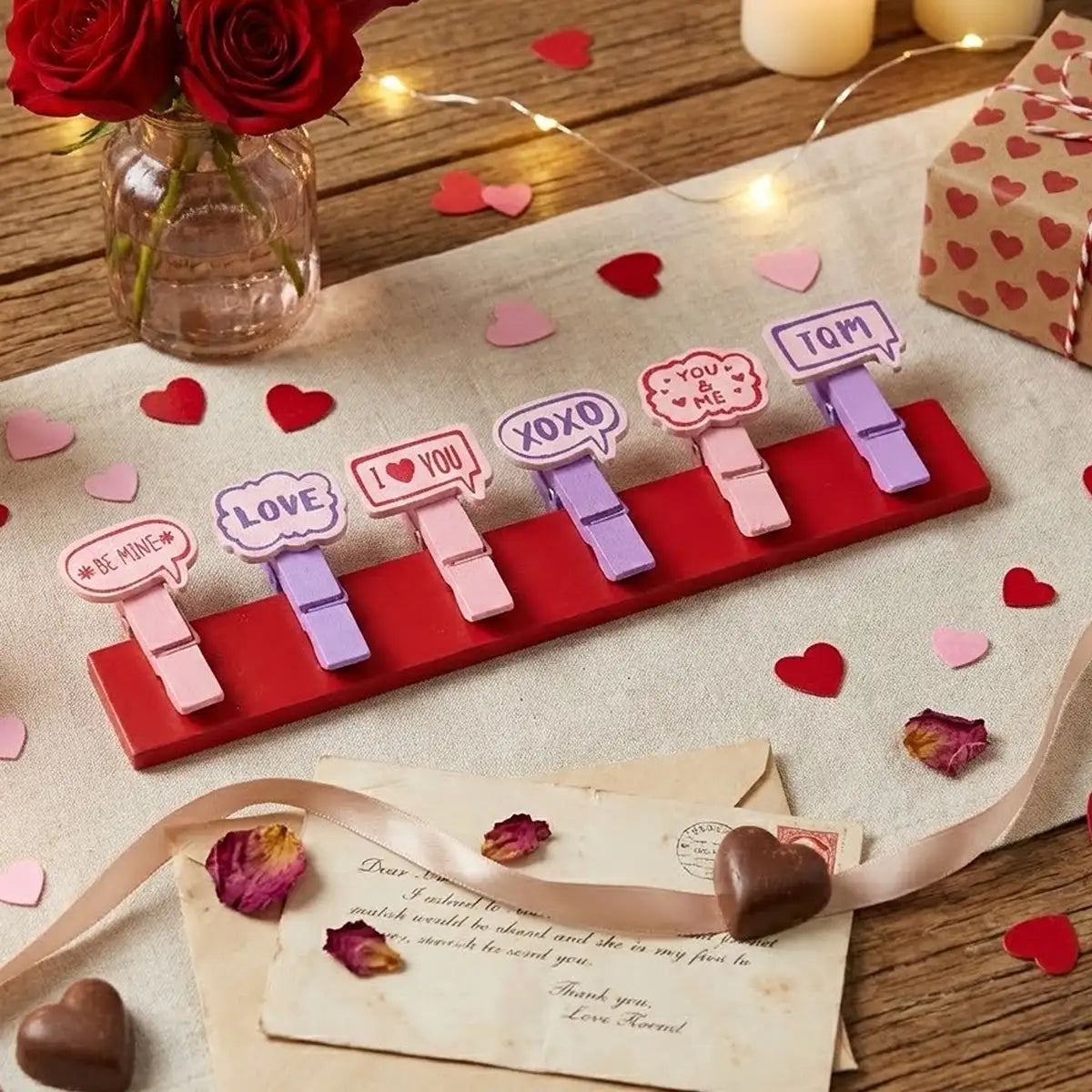 Set de Pinzas con Frases, 6 pzas