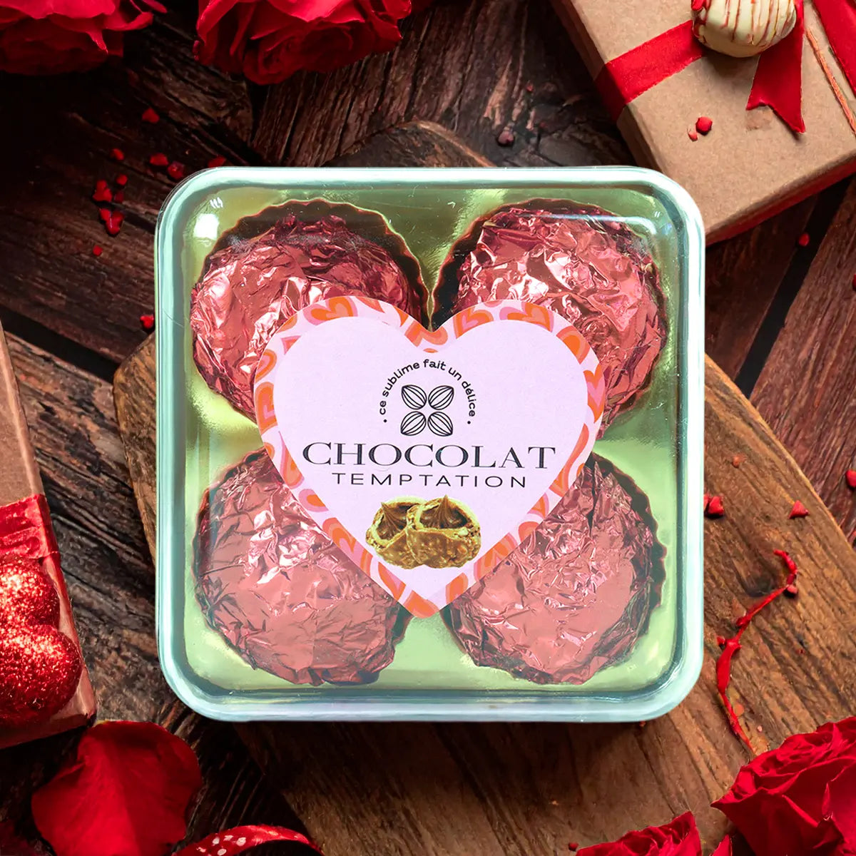 Trufas de Chocolate, San Valentín, Color Rojo