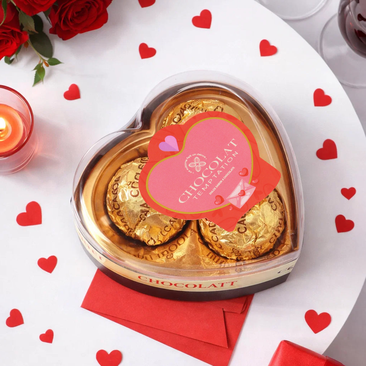 Chocolate, Caja Corazón, 3 pzas