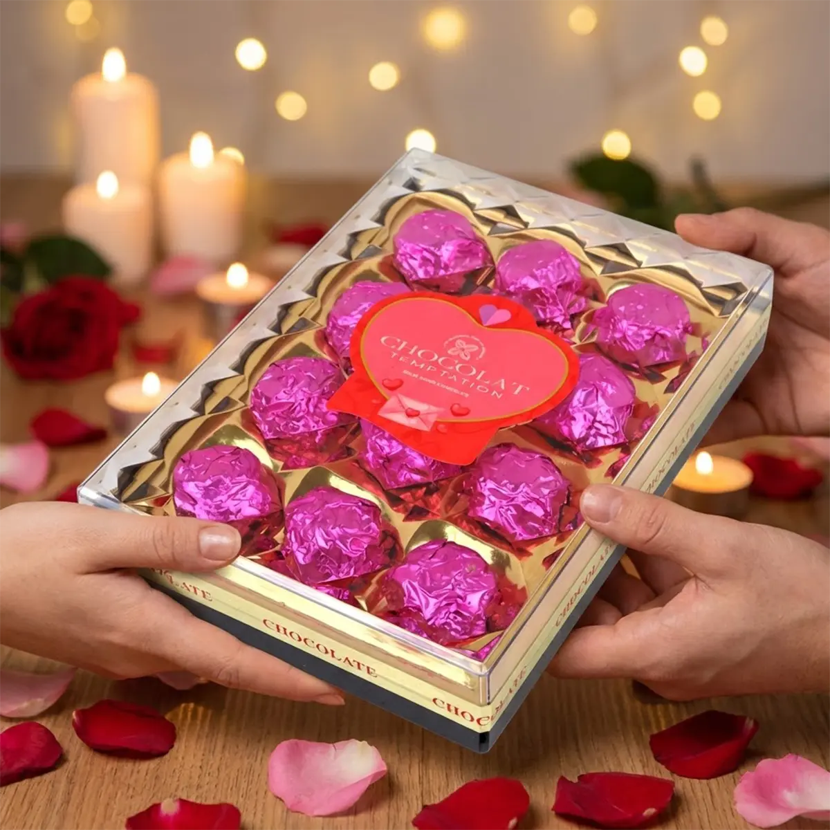 Trufas de Chocolate, Color Rosa, 12 pzas