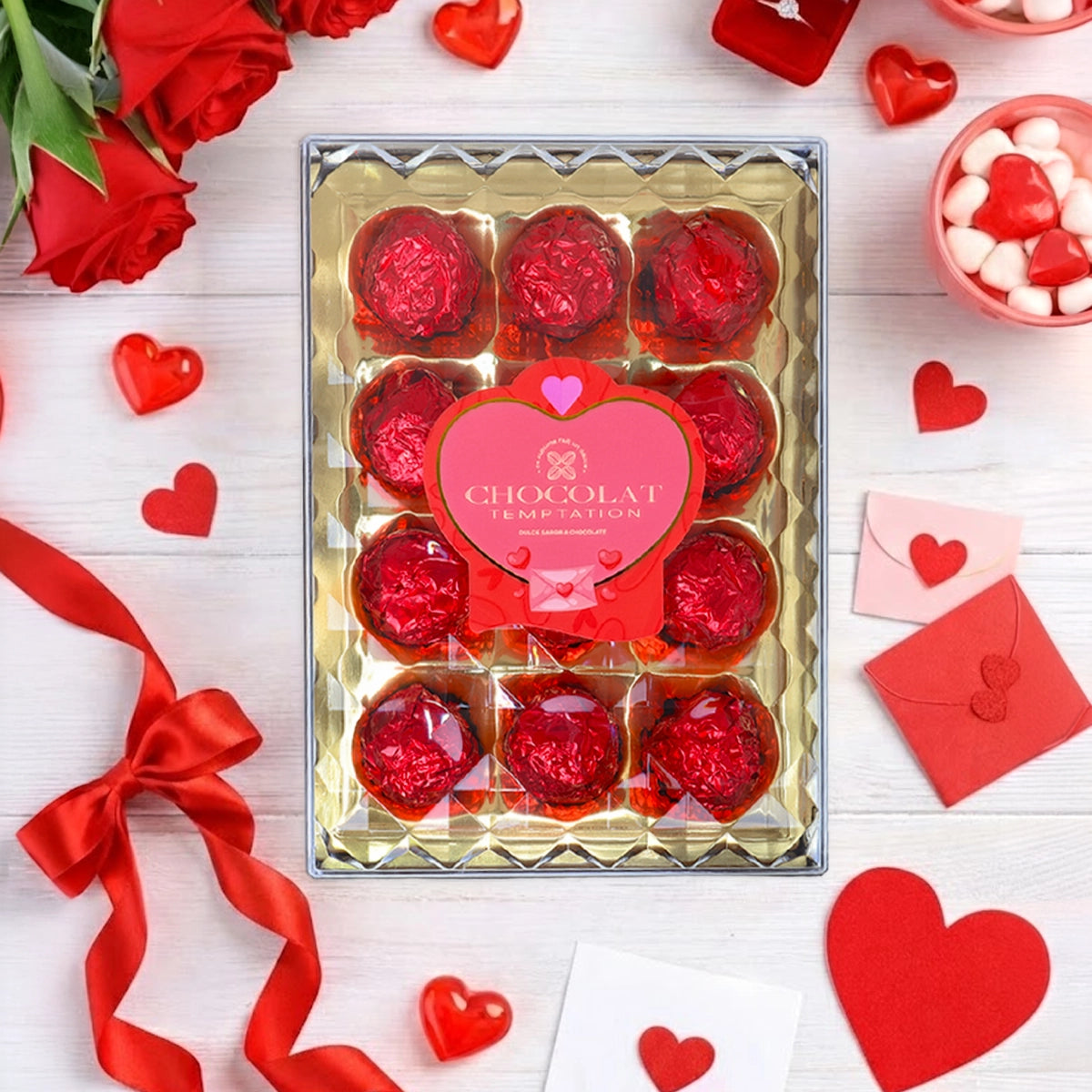 Caja de Regalo, Trufas de Chocolate, 12 pzas