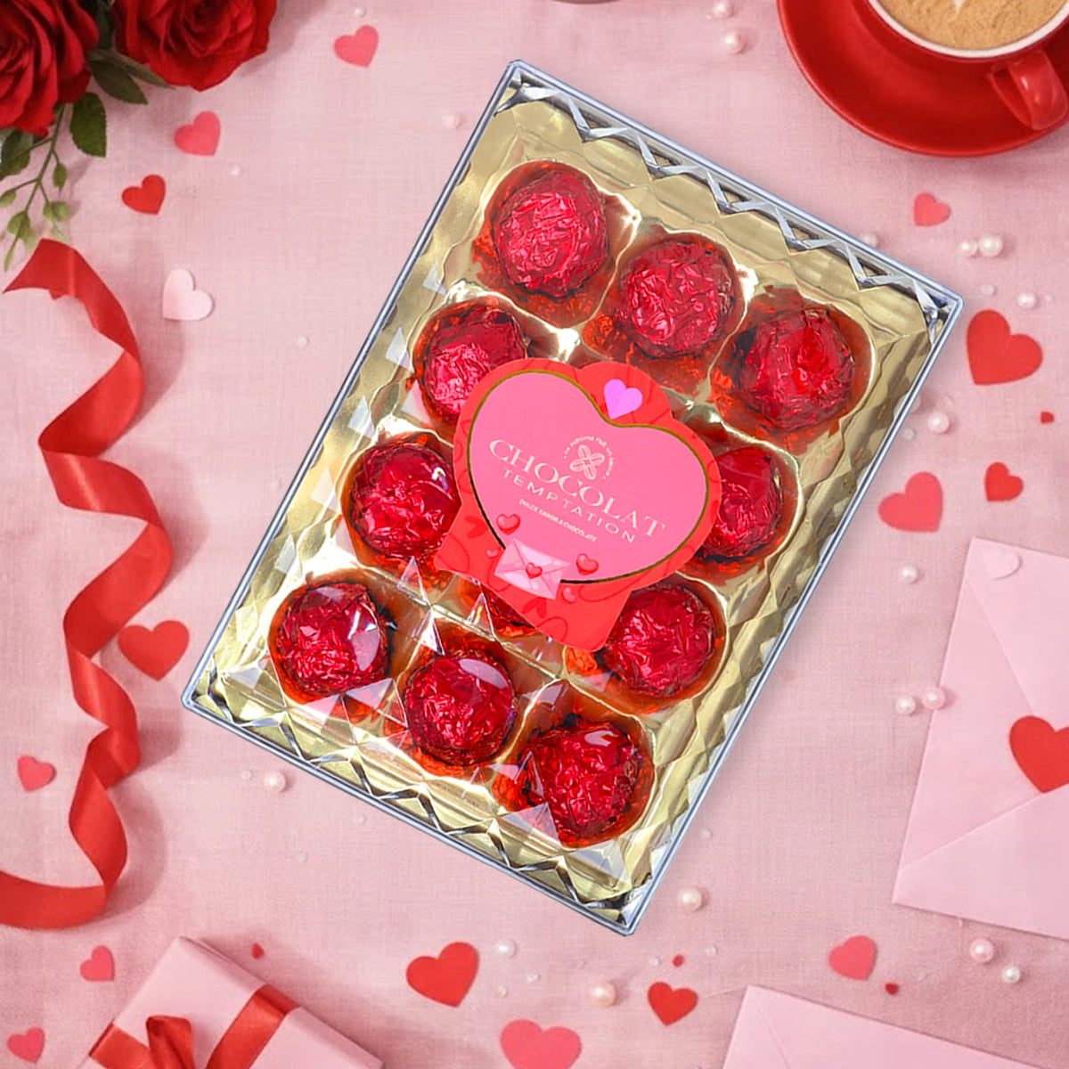 Caja de Regalo, Trufas de Chocolate, 12 pzas