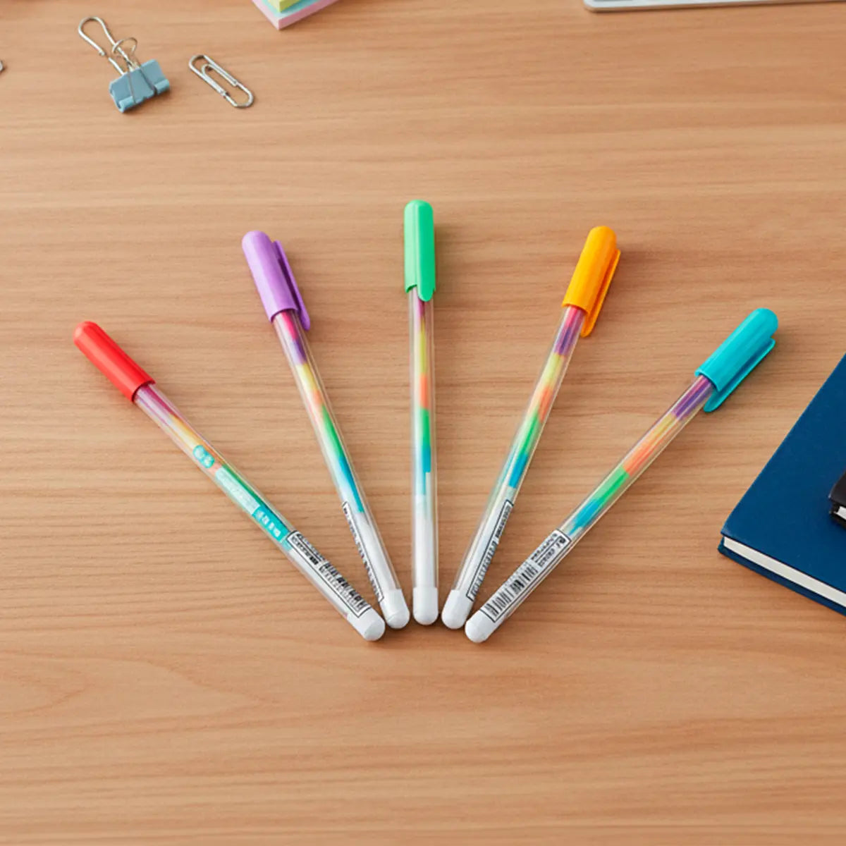 Bolígrafos Arcoíris, 6 pzas