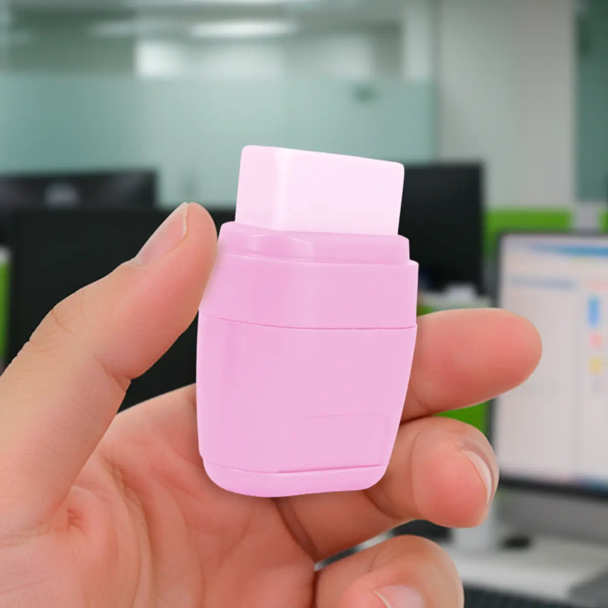 Sacapuntas con Goma, Color Rosa