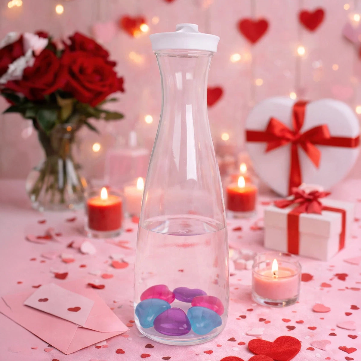 Botella de Plástico con Hielitos de Corazón