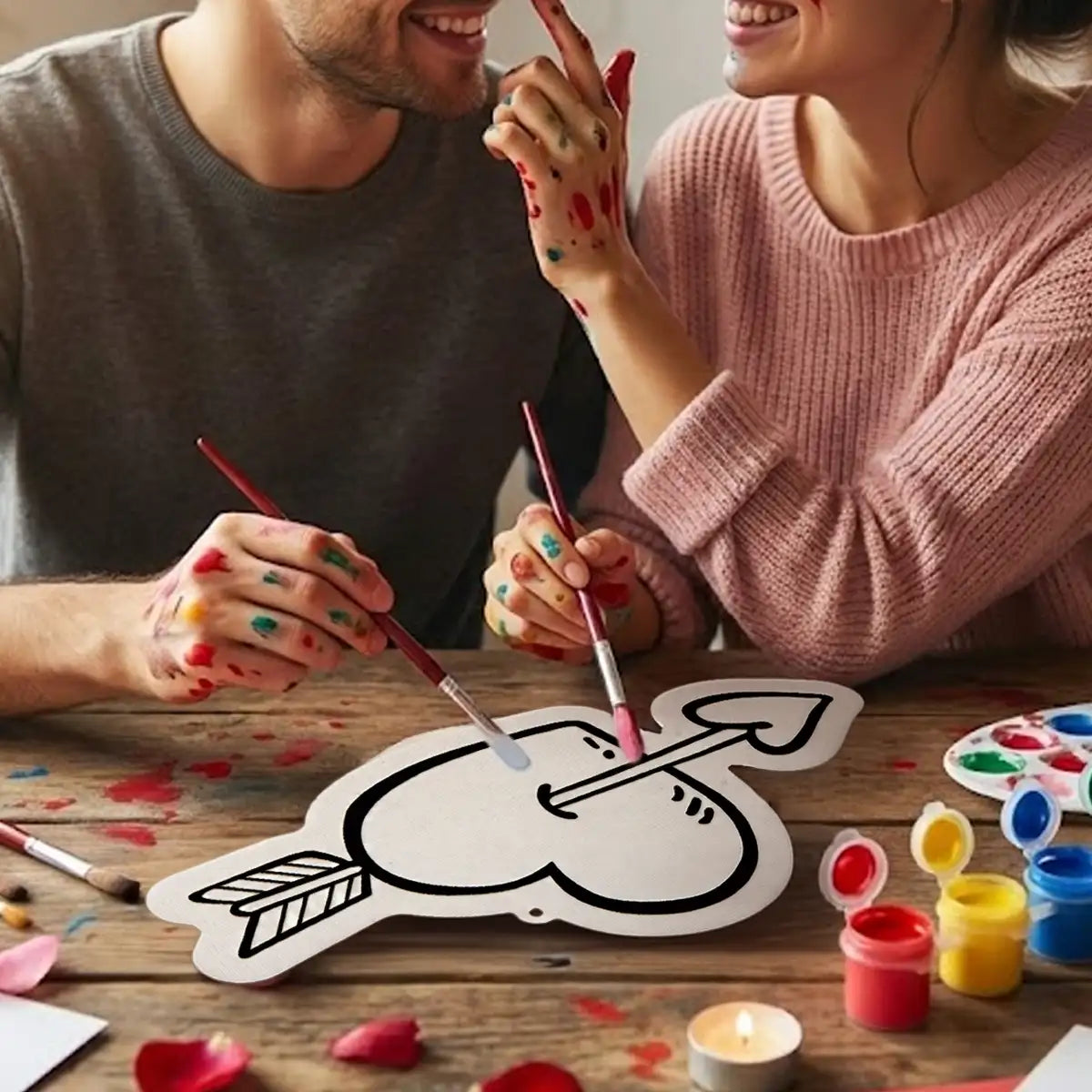 Canvas DIY con Pinturas, Corazón con Flecha