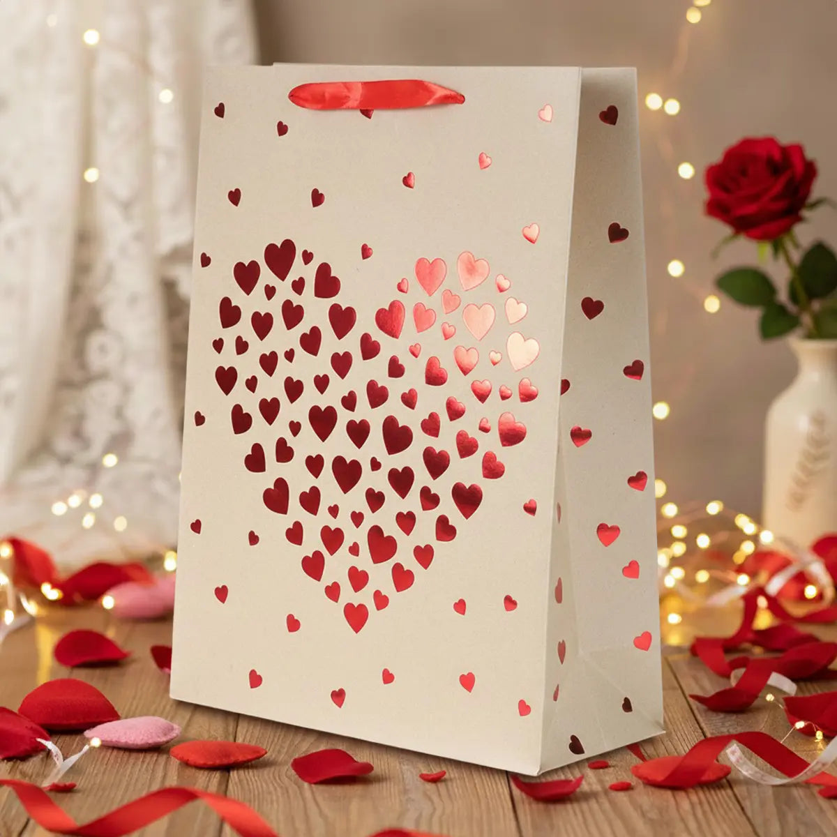 Bolsa de Regalo, Kraft, Corazones