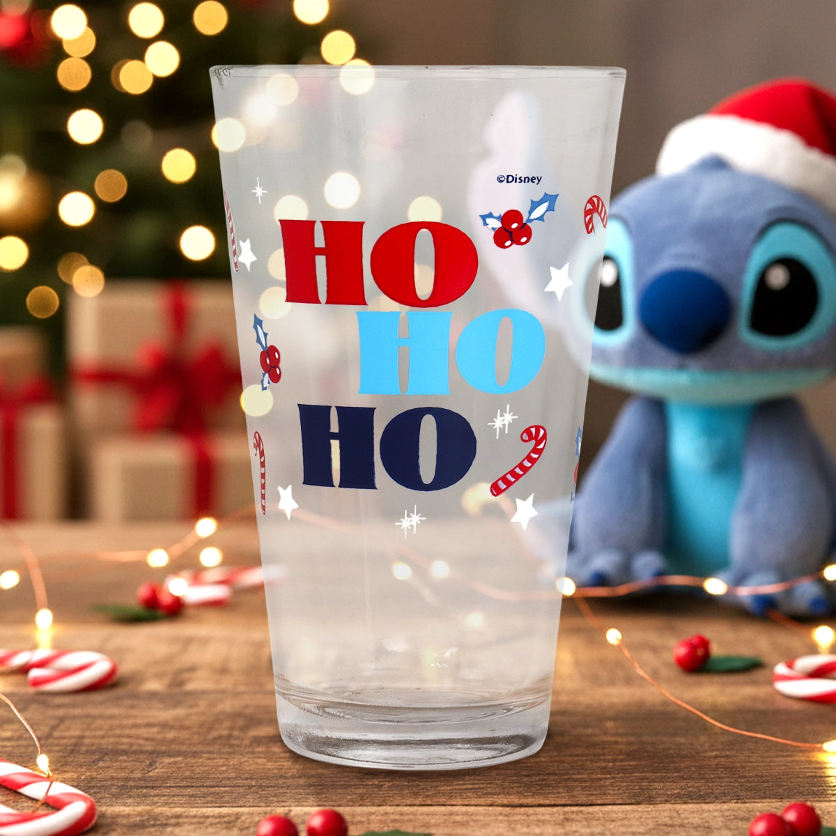 Stitch, HoHoHo, Vaso Cristal, 414 ml