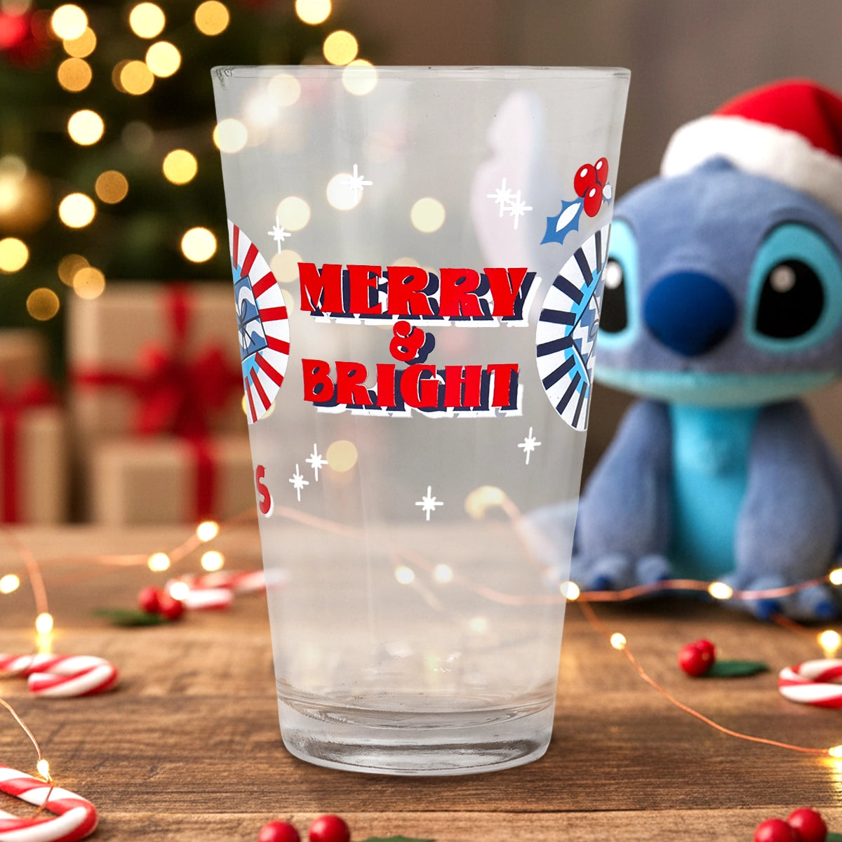Stitch, Merry & Bright, Vaso Cristal, 414 ml