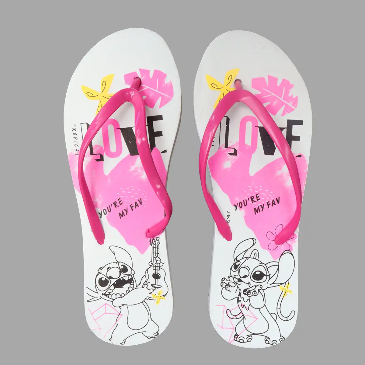 Sandalias, Color Rosa y Blanco, Stitch