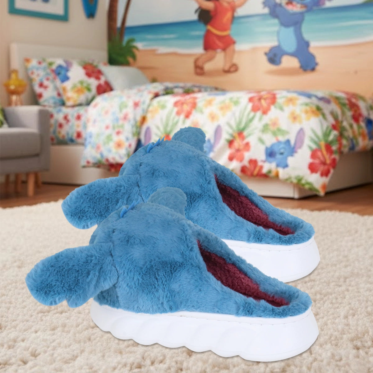 Pantuflas Stitch, Color Azul