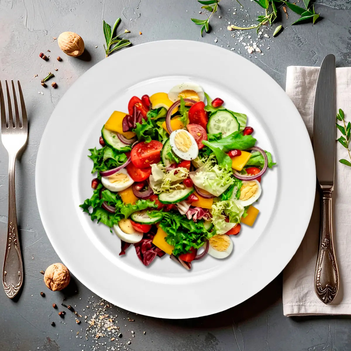 Plato Trinche de Cerámica Blanca, Liso