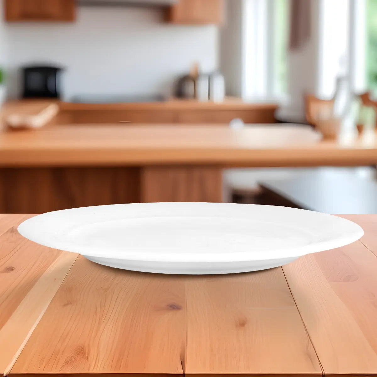 Plato Trinche, Cerámica, Diseño Liso, Color Blanco