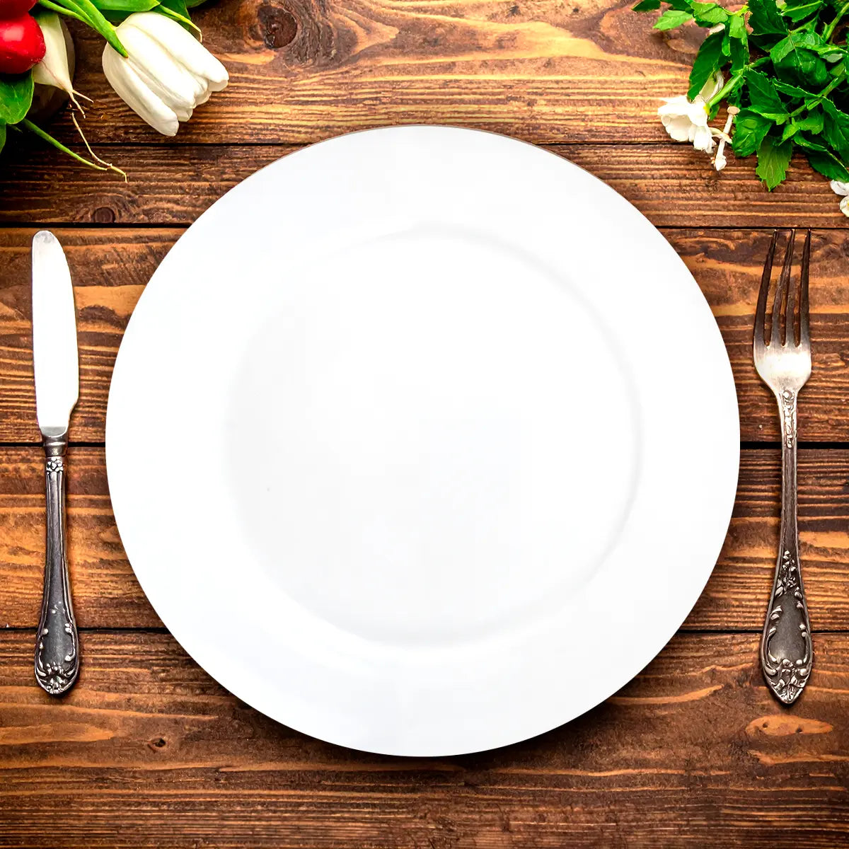 Plato Trinche, Cerámica, Color Blanco