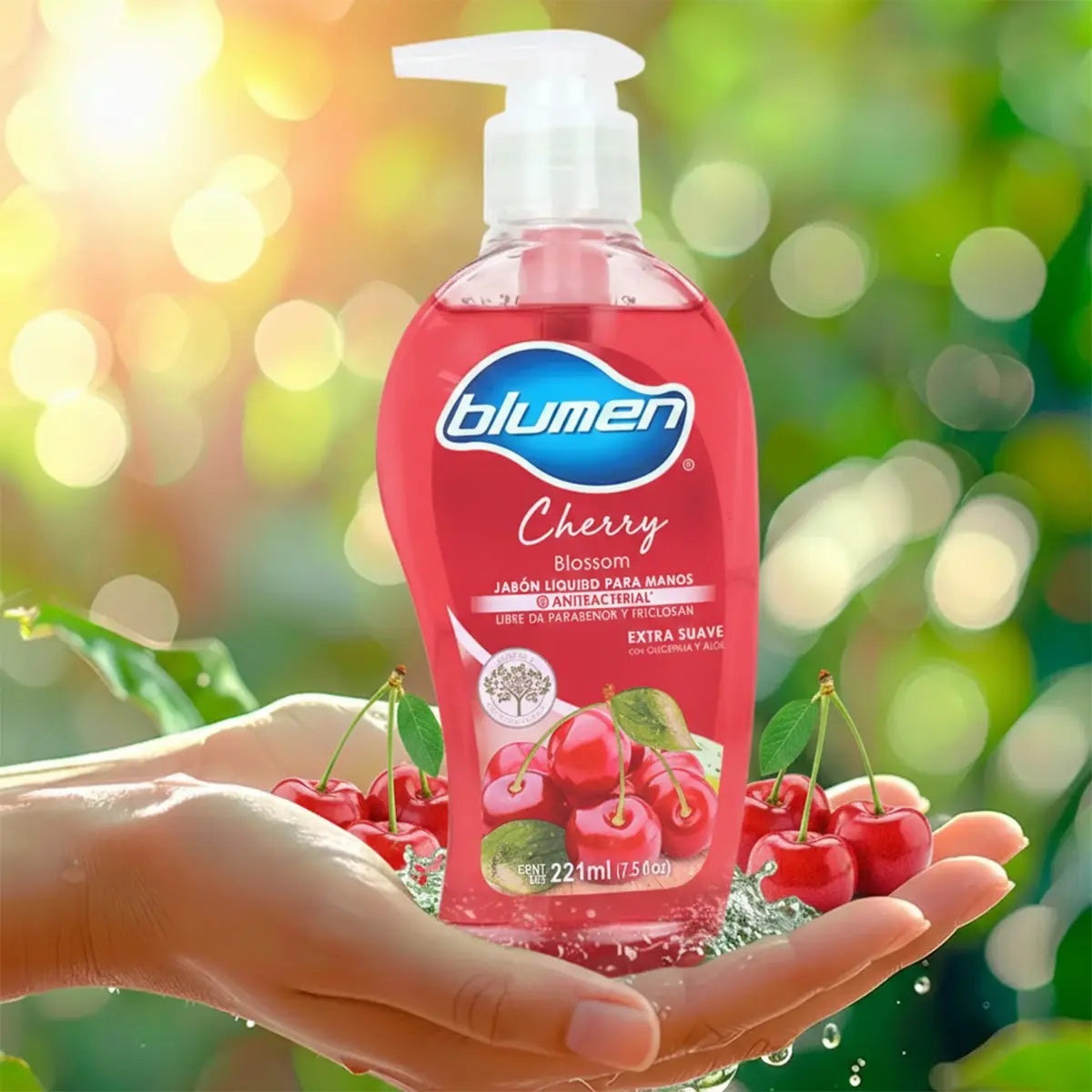 Jabón Líquido para Manos, Aroma Cereza, Blumen, 266 ml