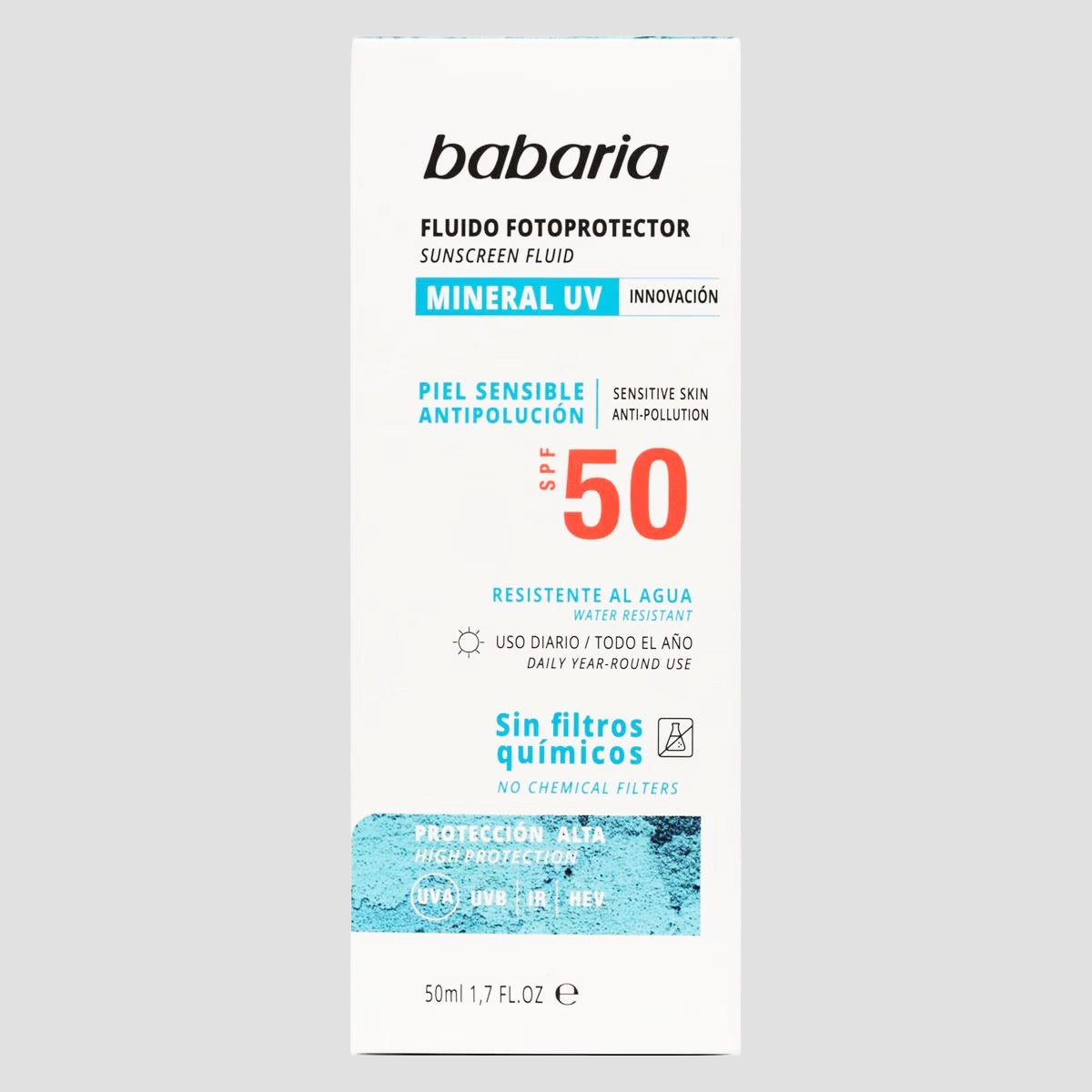 Fluido Solar Mineral Alta Protección, Babaria, 50 ml