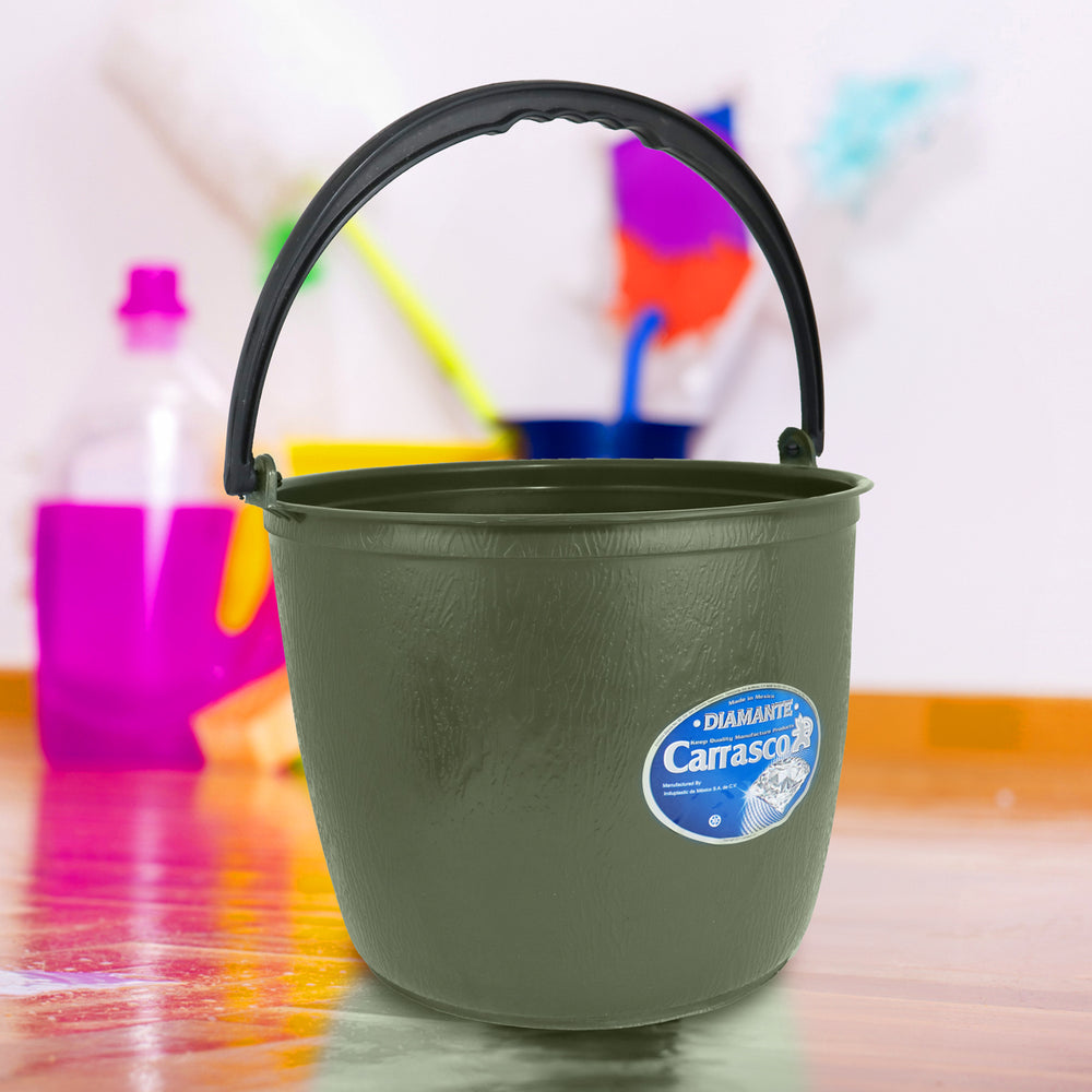 Cubeta de Plástico Barrilito, Color Olivo, 12 L