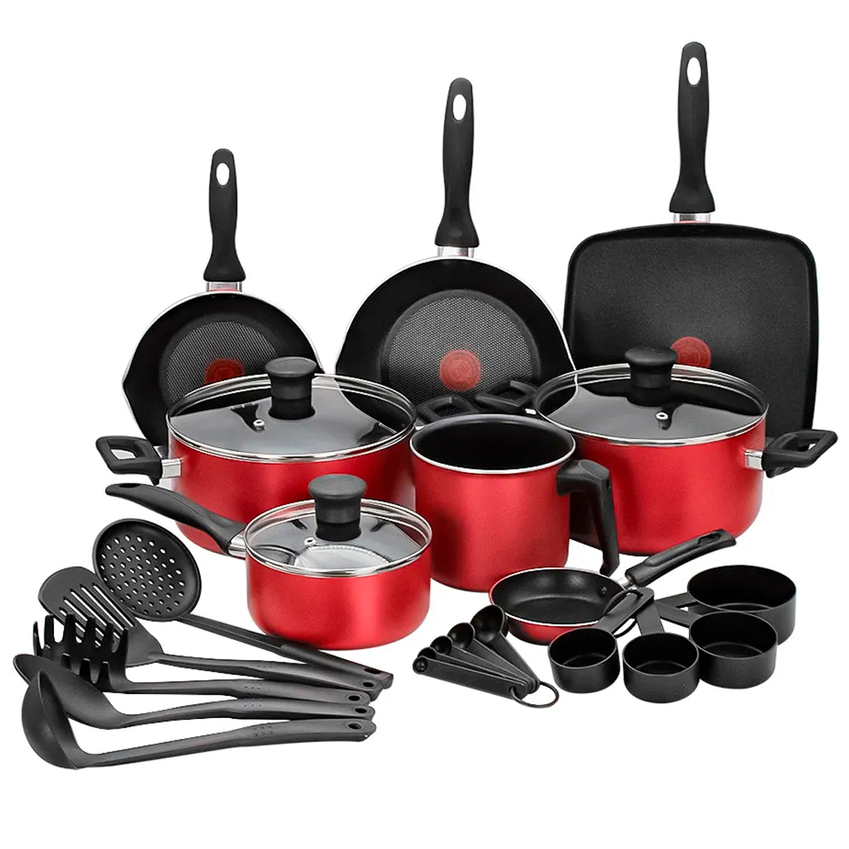 BATERIA T-FAL B935SP84 FAMILY COOK 25 PIEZAS ROJA**