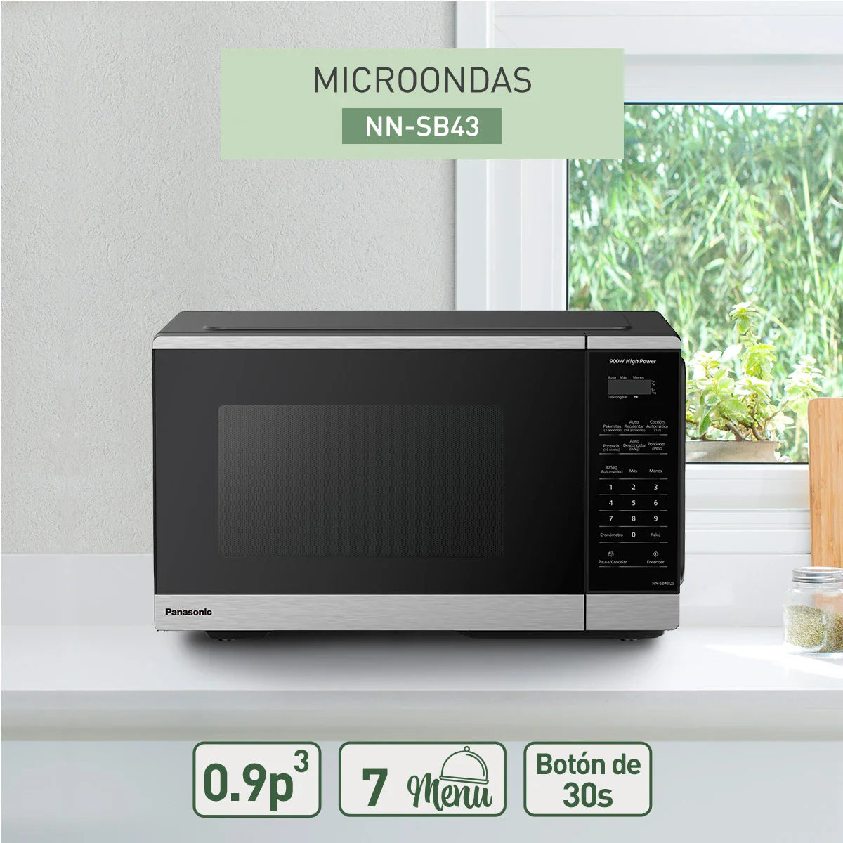 HORNO DE MICROONDAS PANASONIC NN-SB43QSRPH .9p3 NGO/PLATA **