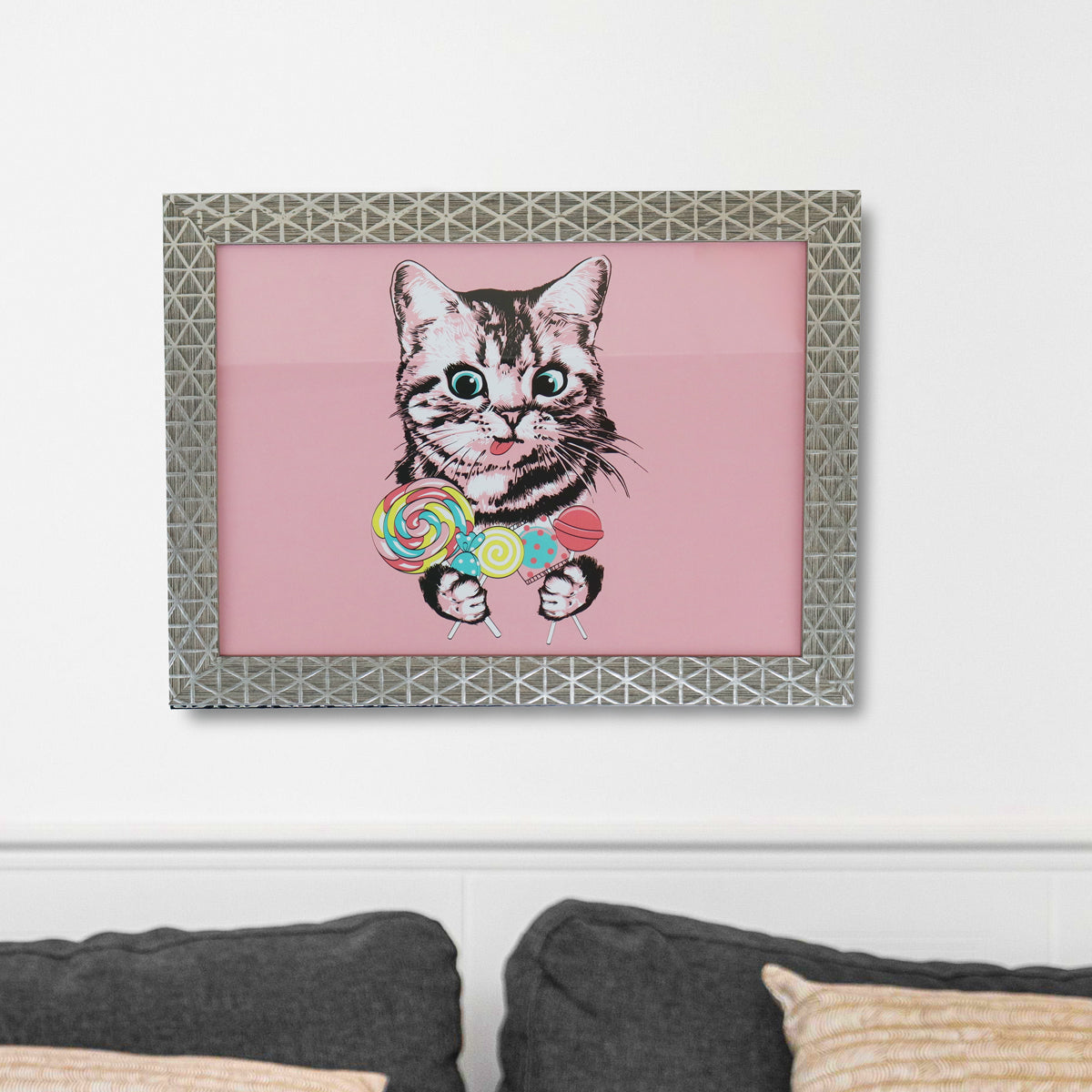 Portadocumento con Marco Diseño Triángulos, Color Gris