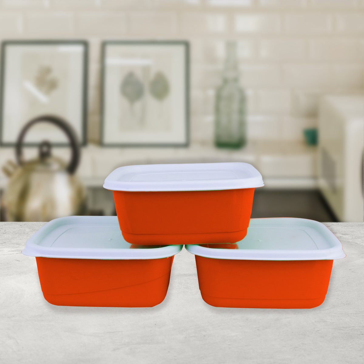 Set de 3 Contenedores Herméticos Cuadrados, 750 ml