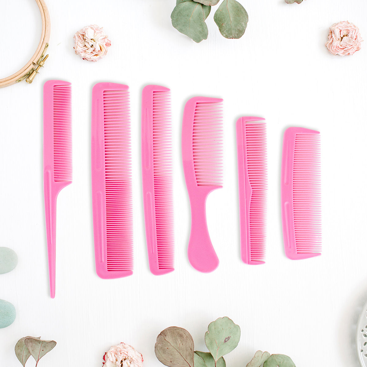 Set de 6 Peines Multifuncionales, color Rosa