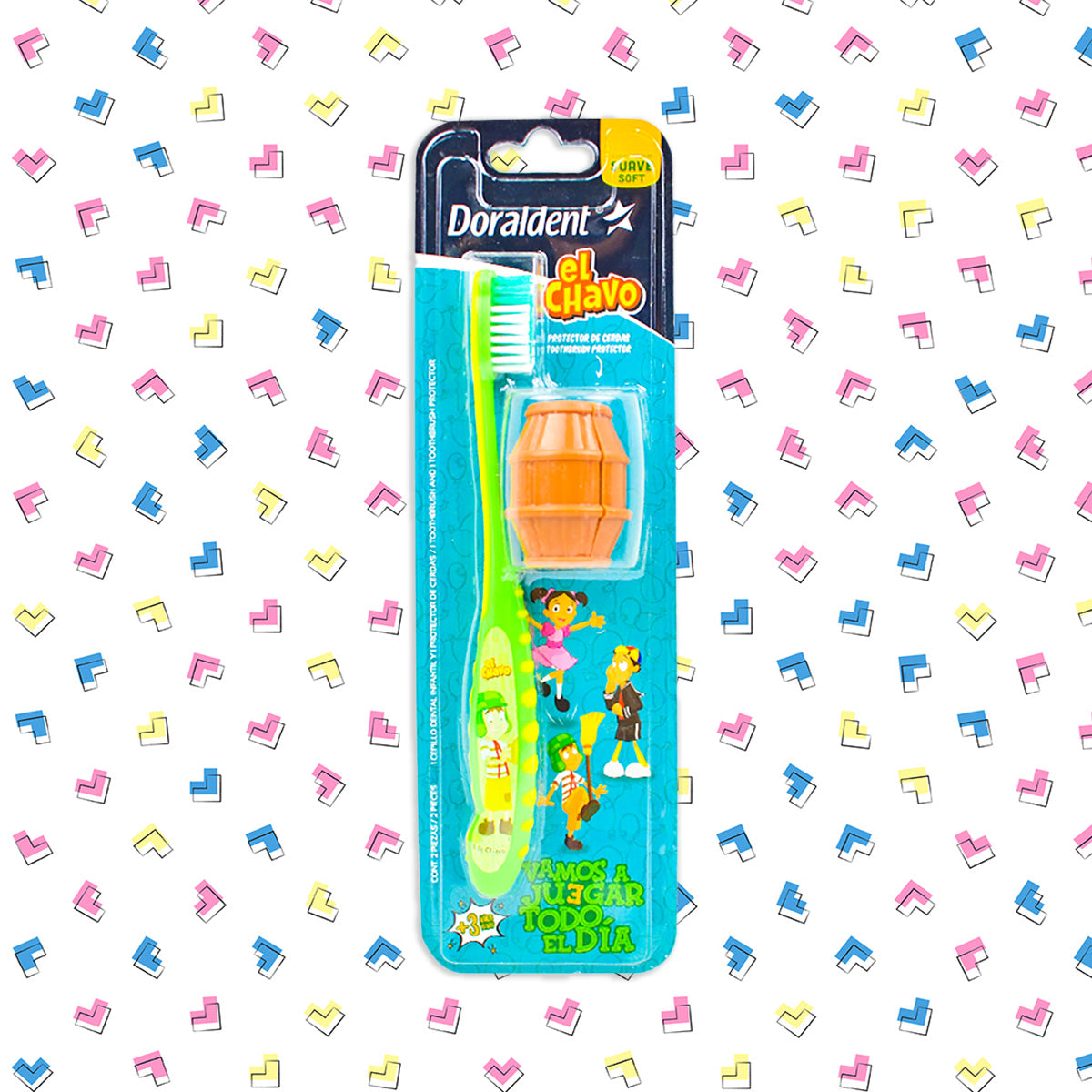 Cepillo Dental color Verde para Niños + Estuche, El Chavo del 8