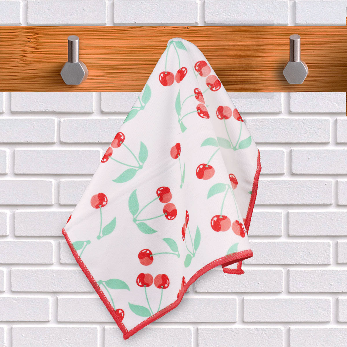 Set de 2 Trapos de Microfibra, Diseño Cerezas
