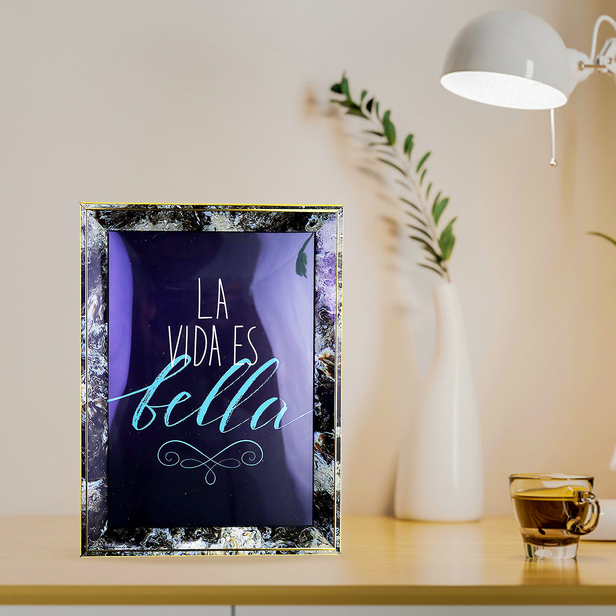 Portarretratos con Diseño de Mármol 13x18cm