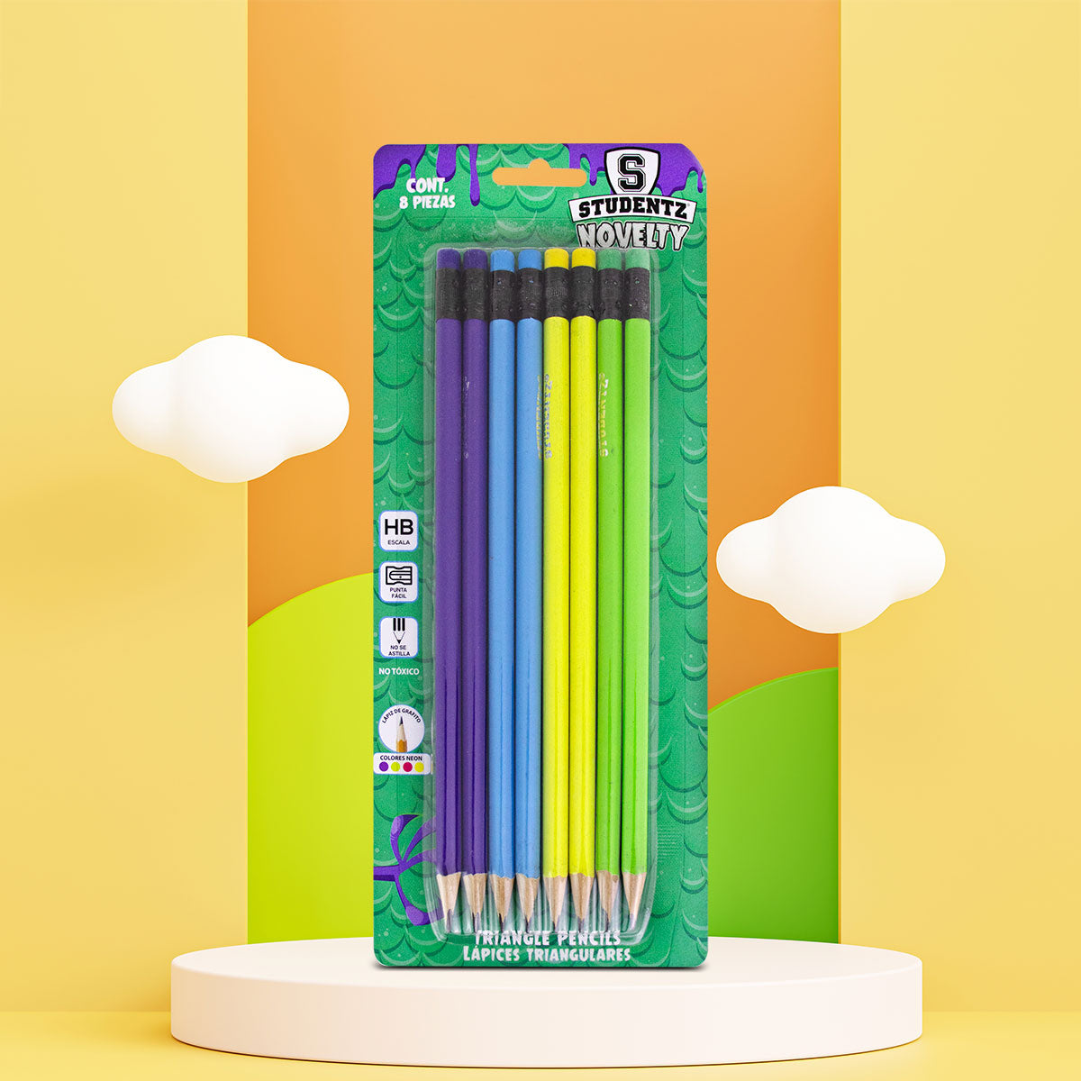 Paquete Lápices Neón 8pz.