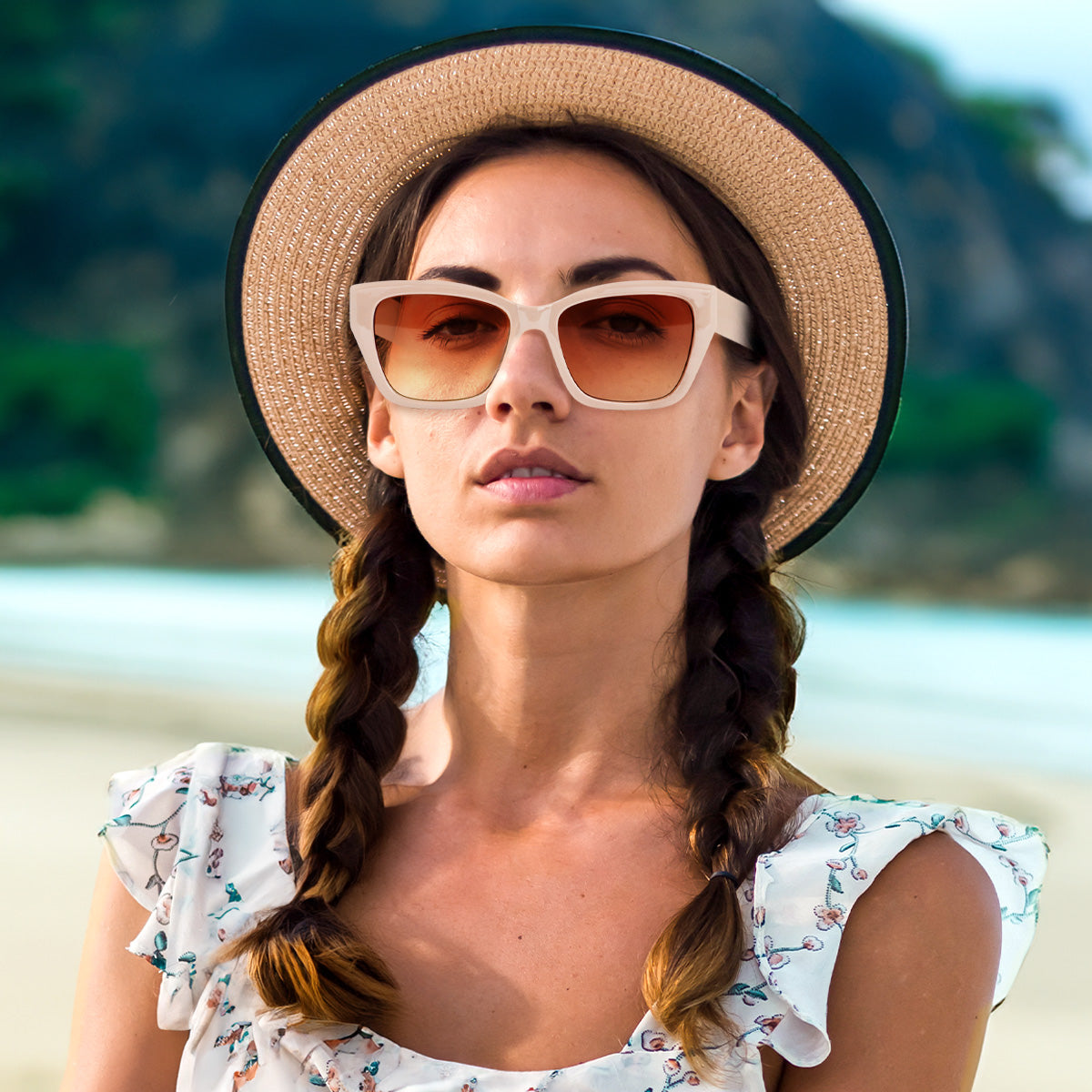 Lentes de Sol, Armazón Café Claro