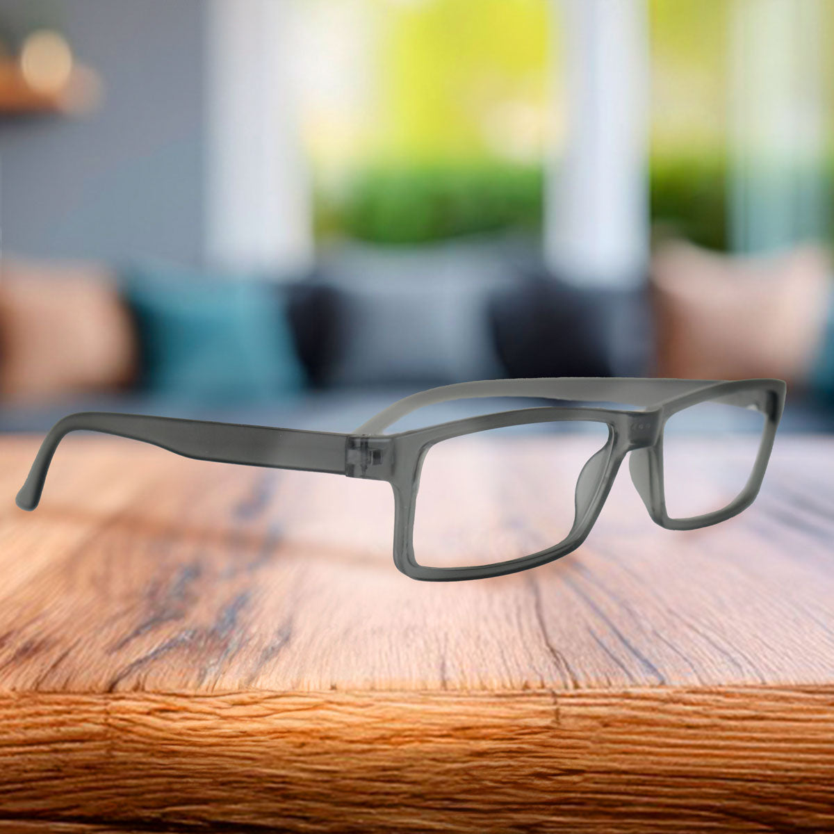 Lentes de Lectura, Forma Rectangular, Color Gris, +2.00