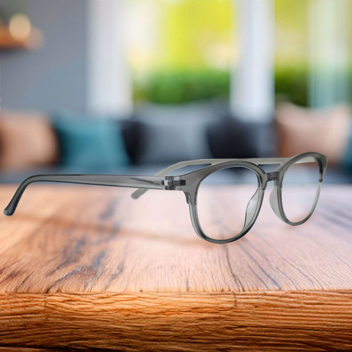 Lentes de Lectura, Forma Ovalada, Color Gris, +2.00