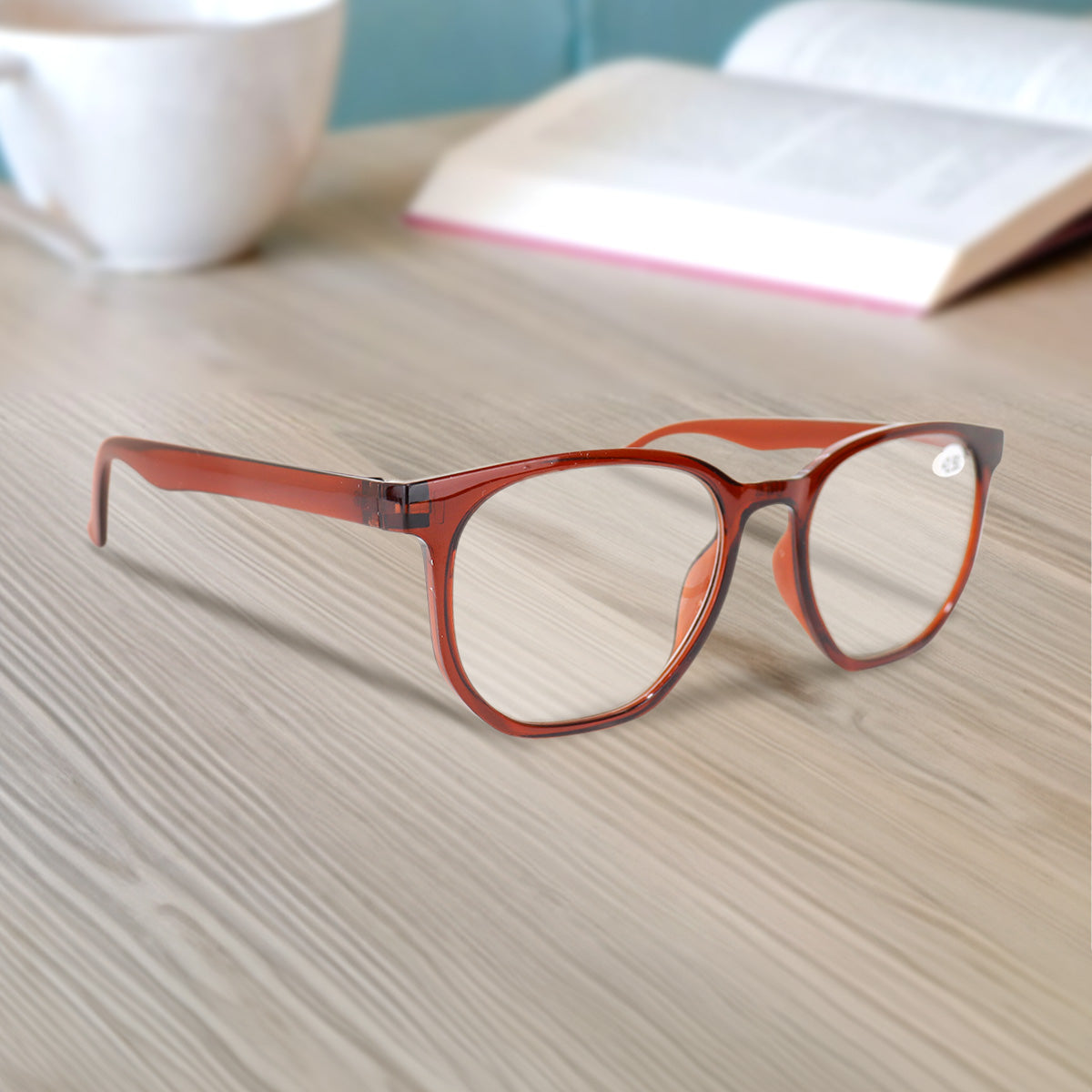 Lentes de Lectura Oval, Color Café +2.50