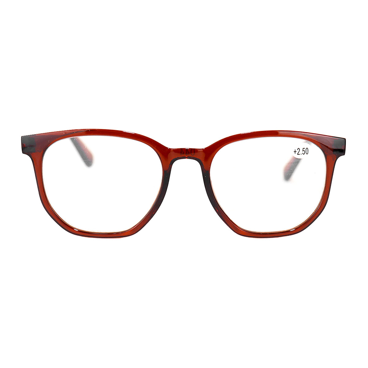 Lentes de Lectura Oval, Color Café +2.50