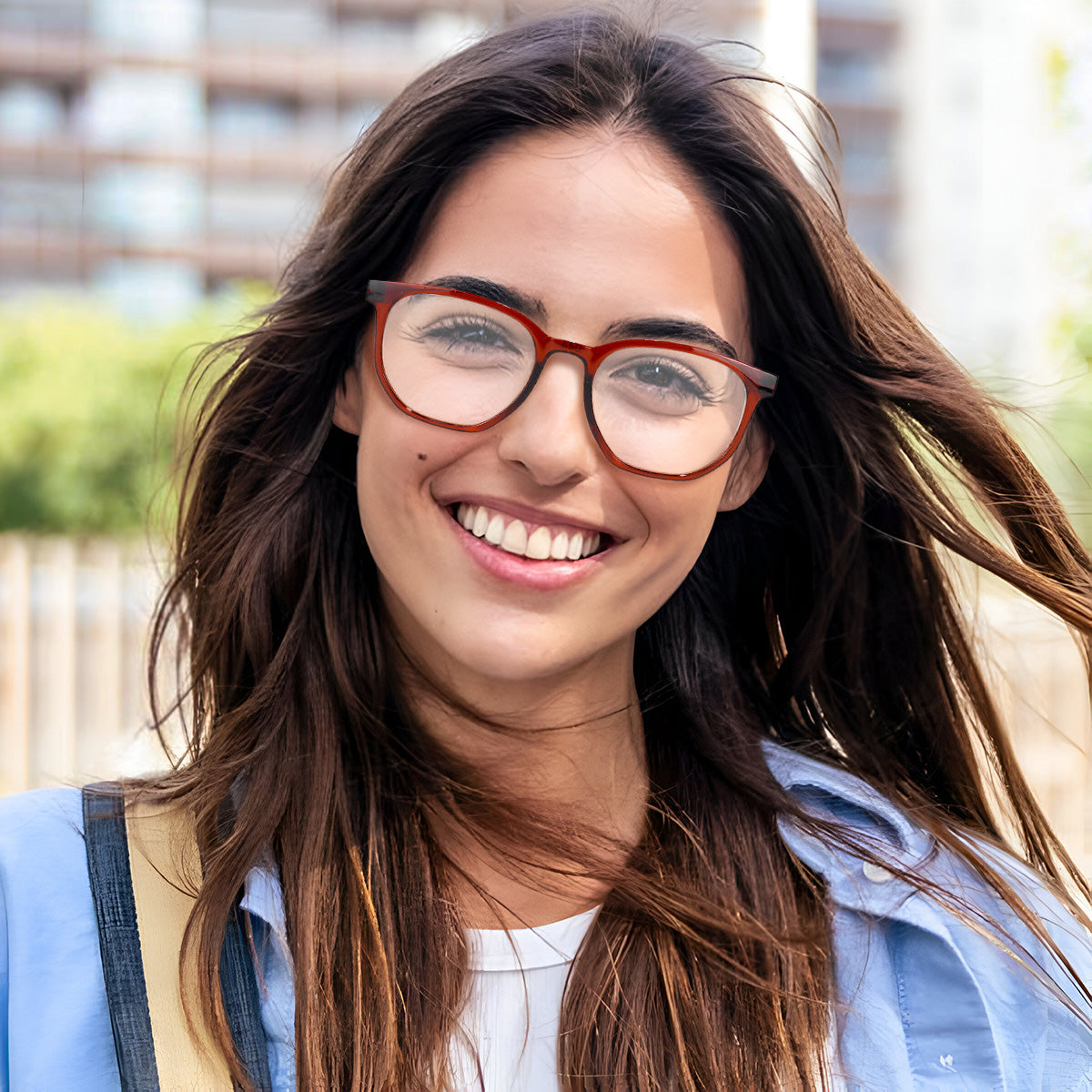 Lentes de Lectura Oval, Color Café +2.50