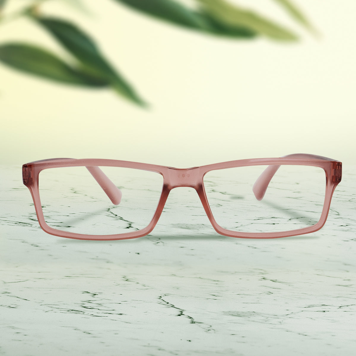 Lentes con Armazón Rectangular color Rosa Palo, Dioptría 3.00