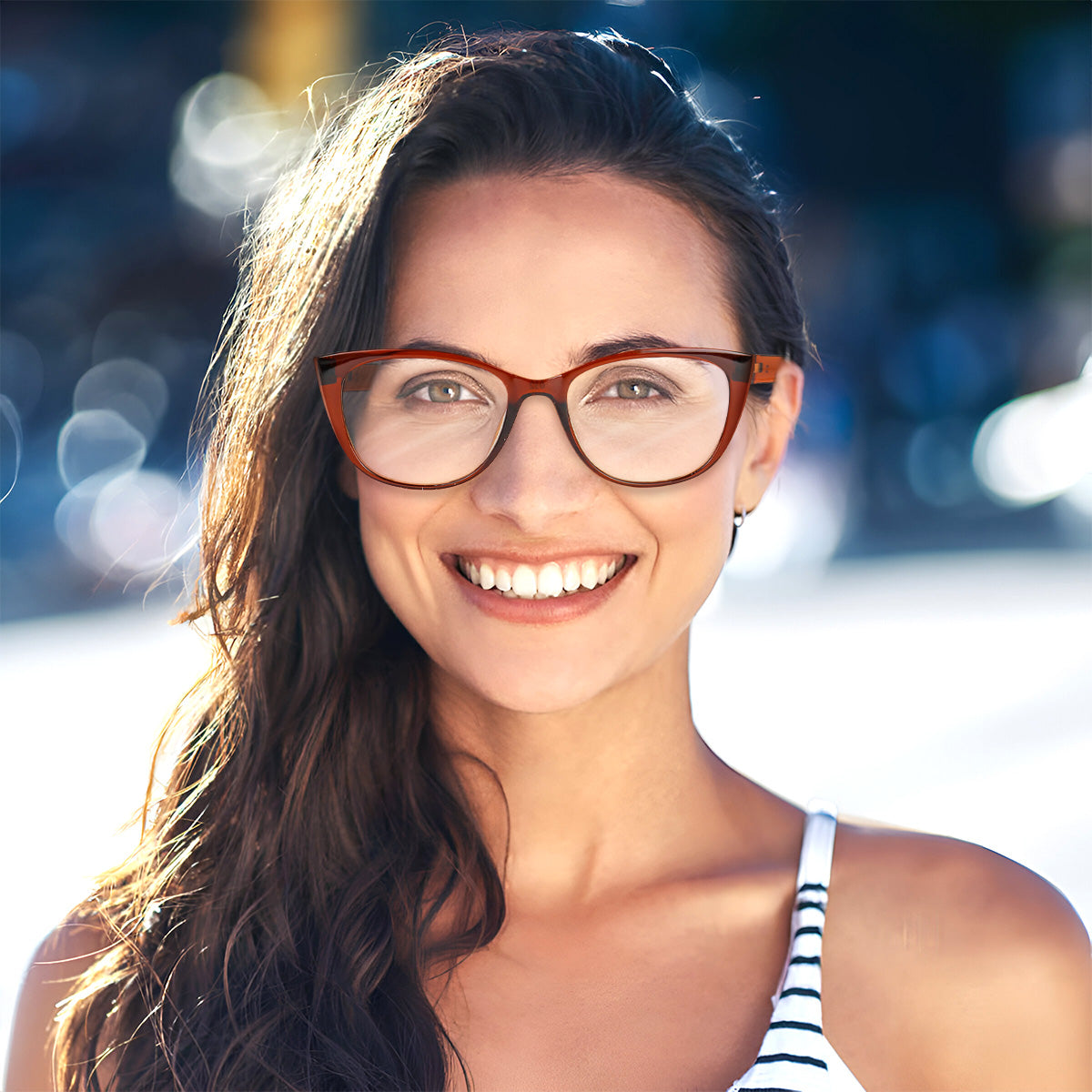 Lentes de Lectura Ovales, Color Café, +1.50