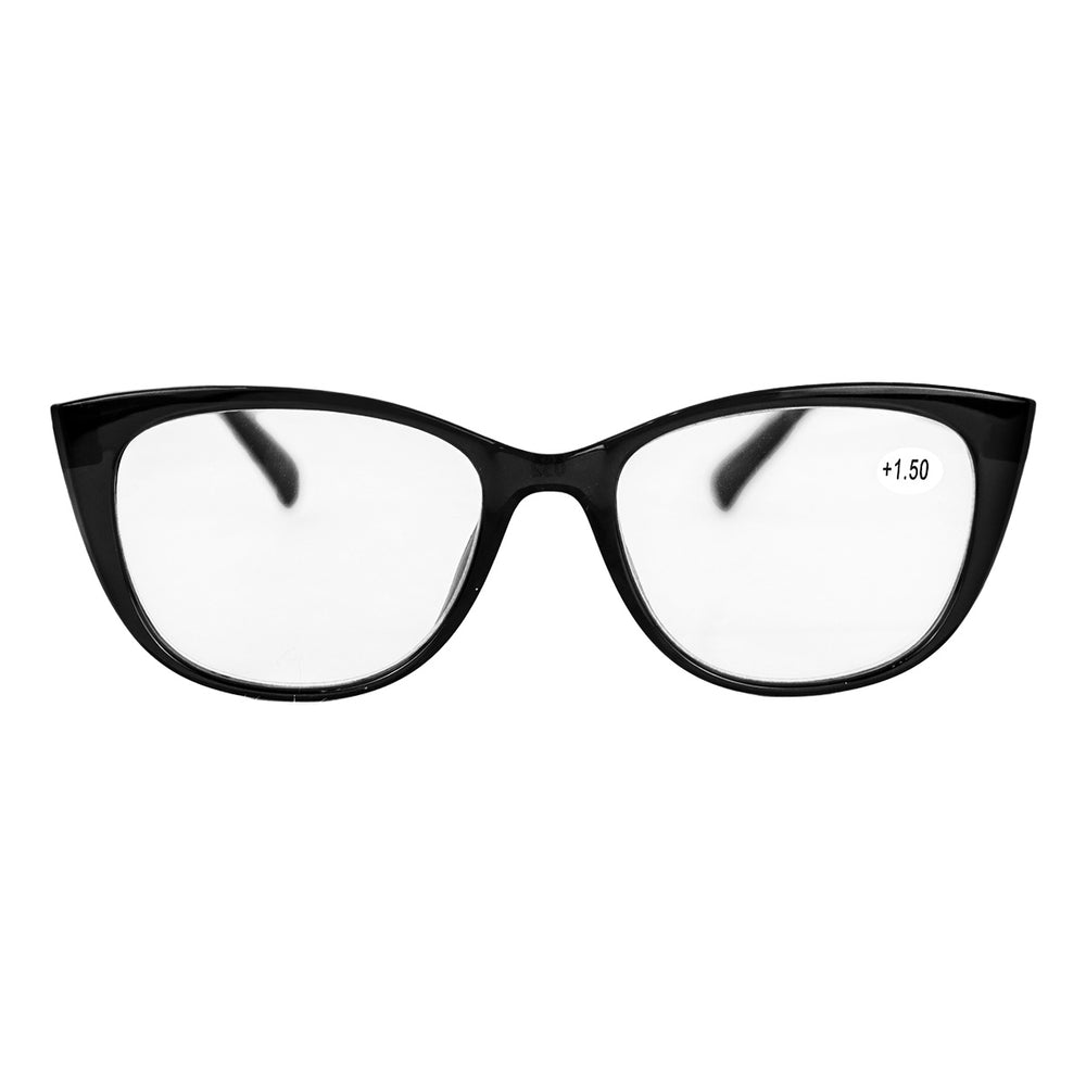 Lentes de Lectura Ovales, Color Negro, +1.50