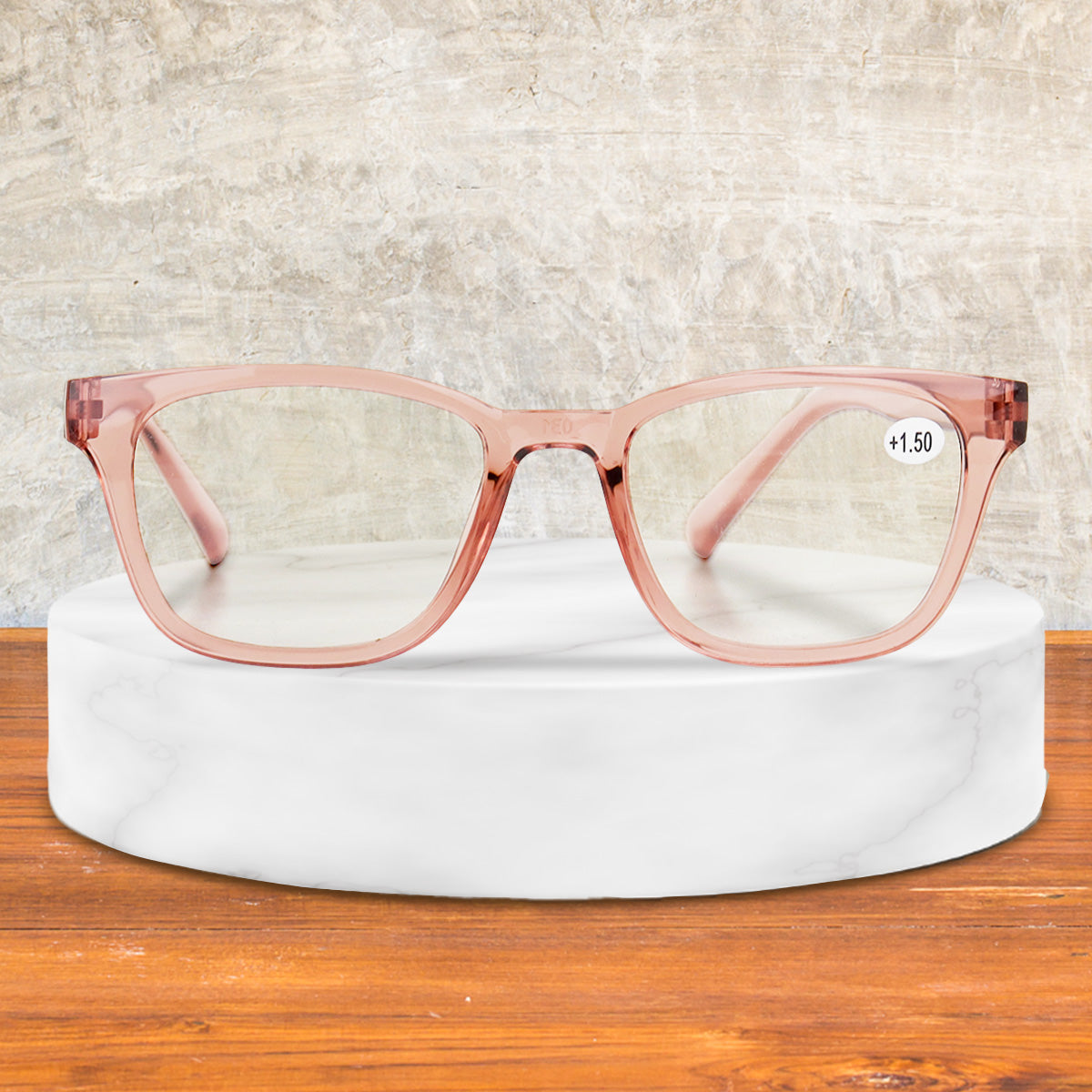 Lentes Cuadrados color Rosa para Lectura con Graduación de 1.50 Dioptrías