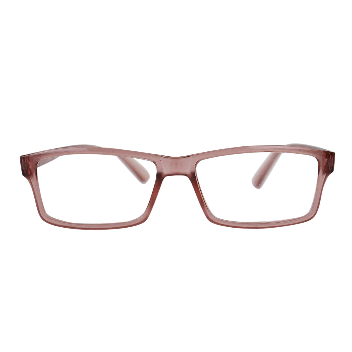 Lentes de Lectura Rectangulares, Armazón Color Café Transparente, +2.50