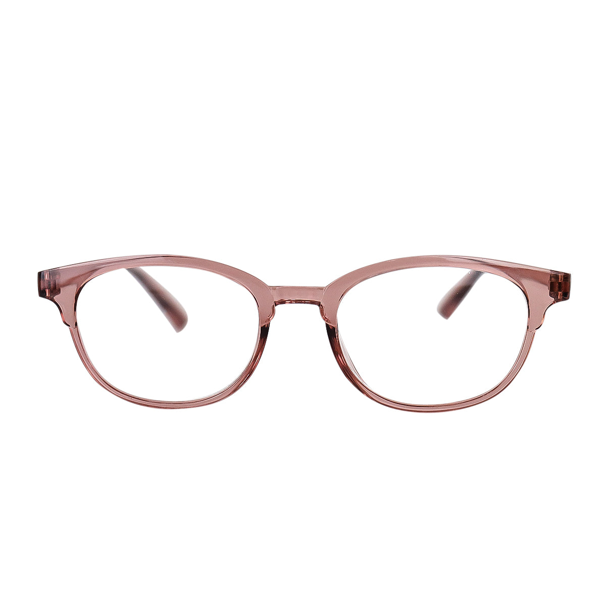 Lentes de Lectura Ovalados, Armazón Color Café Transparente, +2.50